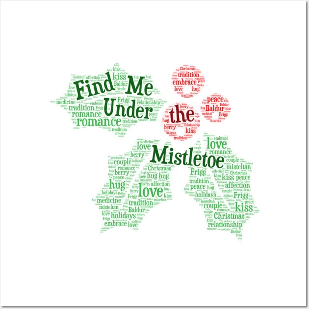 Find Me Under the Mistletoe Wall Art by WYL - Words You Love